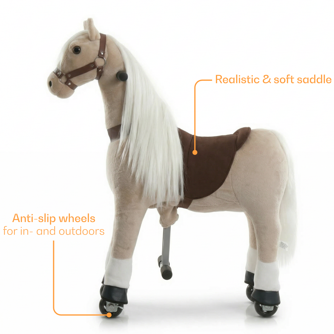 Vrooomy® Langhaariger Mechanischer Pony S - Beige