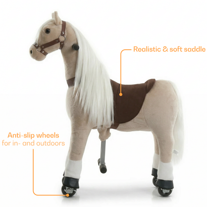 Vrooomy® Langhaariger Mechanischer Pony S - Beige