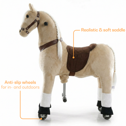 Vrooomy® Langhaariger Mechanischer Pony L - Beige