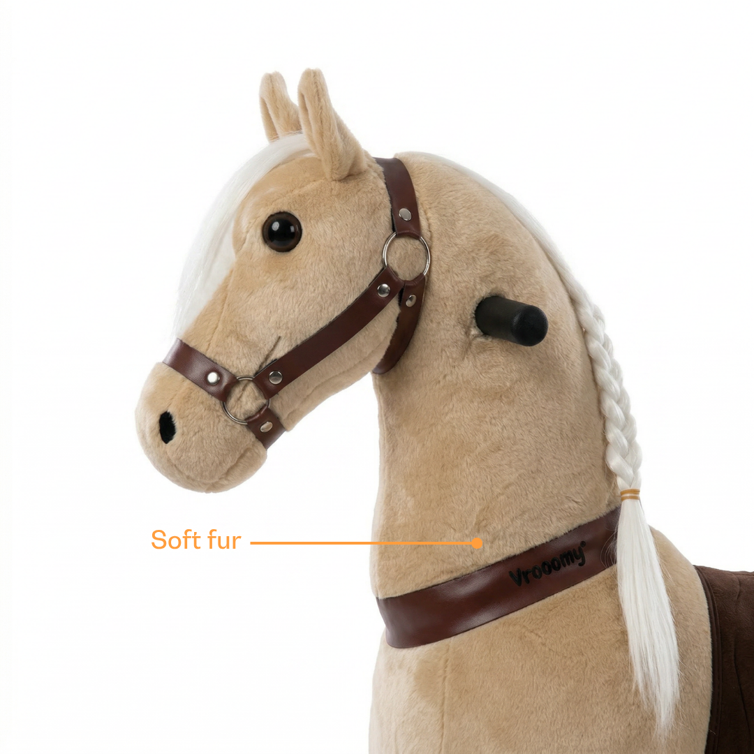 Vrooomy® Langhaariger Mechanischer Pony L - Beige
