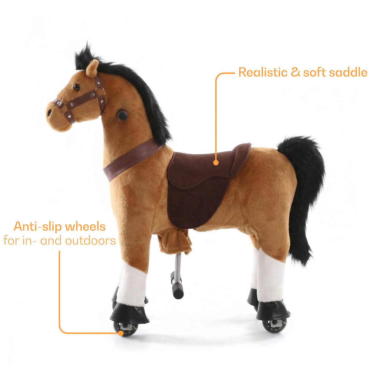 Vrooomy® Pony Mécanique XS - Marron