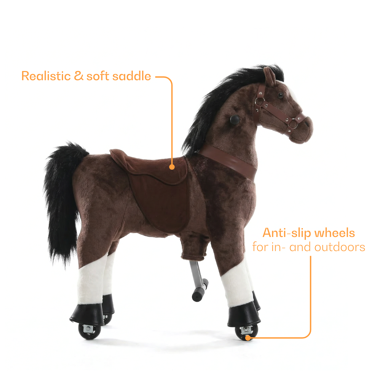 Vrooomy® Pony Mécanique XS - Brun foncé