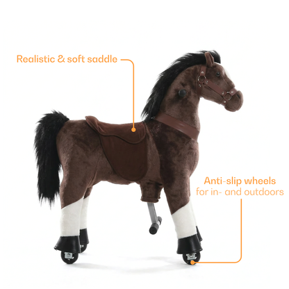 Vrooomy® Pony Mécanique XS - Brun foncé