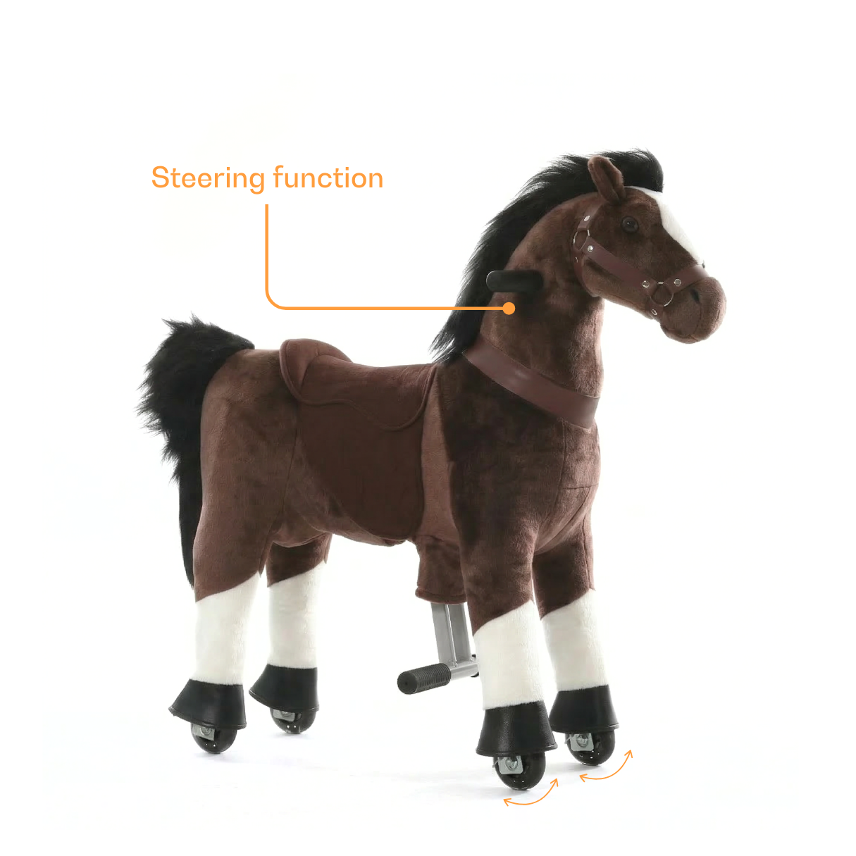 Vrooomy® Pony Mécanique XS - Brun foncé