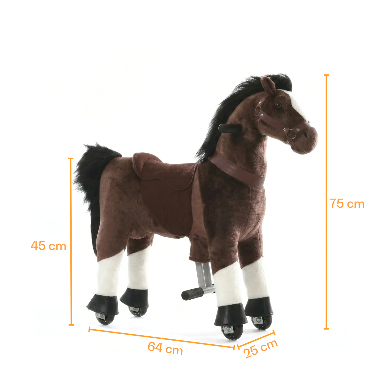 Vrooomy® Pony Mécanique XS - Brun foncé