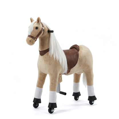 Vrooomy® Poney Mécanique à Poils longs XS - Beige