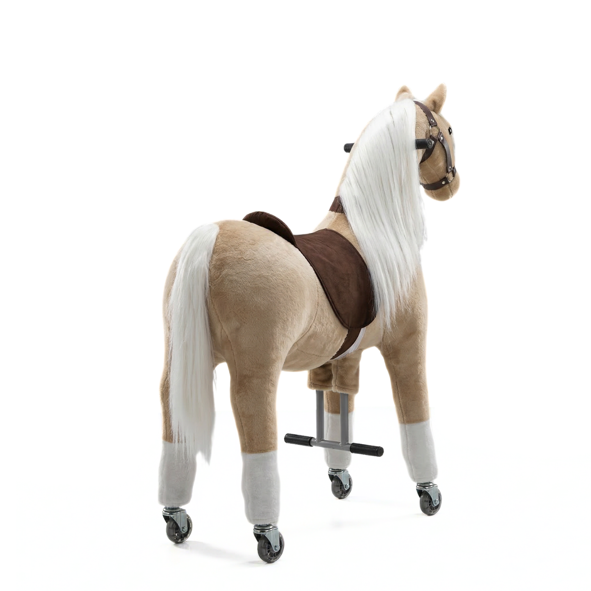 Vrooomy® Poney Mécanique à Poils longs XS - Beige