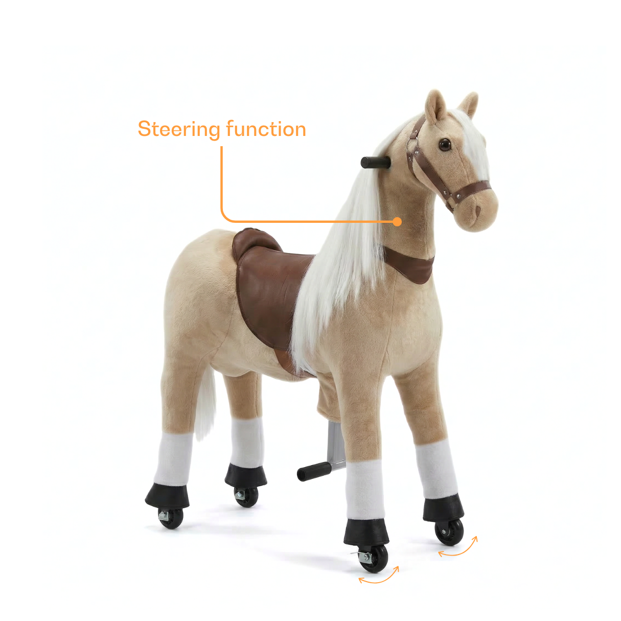 Vrooomy® Poney Mécanique à Poils longs XS - Beige