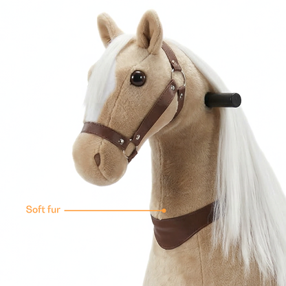 Vrooomy® Poney Mécanique à Poils longs XS - Beige