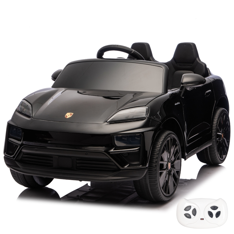Porsche Macan Turbo Electric Kids Car 12V - Black | Vrooomy