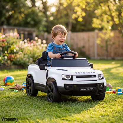 Land Rover Defender 90 12V elektrische kinderauto wit – kenmerken en specificaties