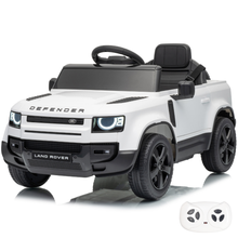 Elektrische kinderauto Land Rover Defender 90 12V wit met afstandsbediening – Vrooomy