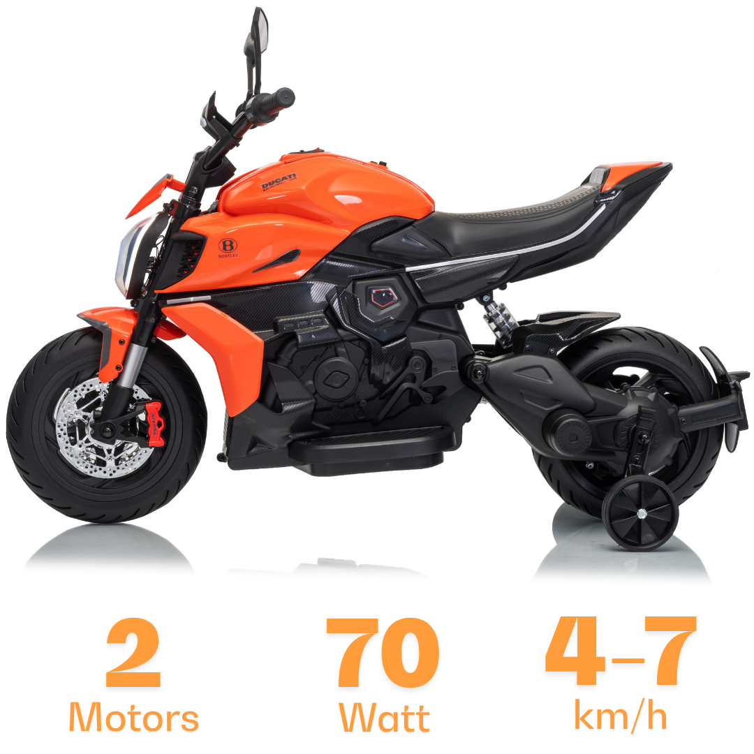 Mota elétrica para crianças Ducati x Bentley Diavel V4 laranja – foto 4
