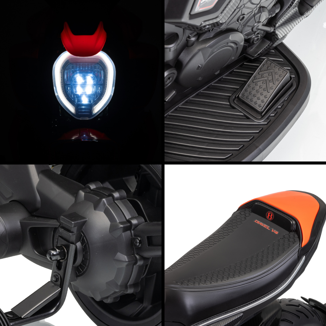 Mota elétrica para crianças Ducati x Bentley Diavel V4 laranja – foto 7