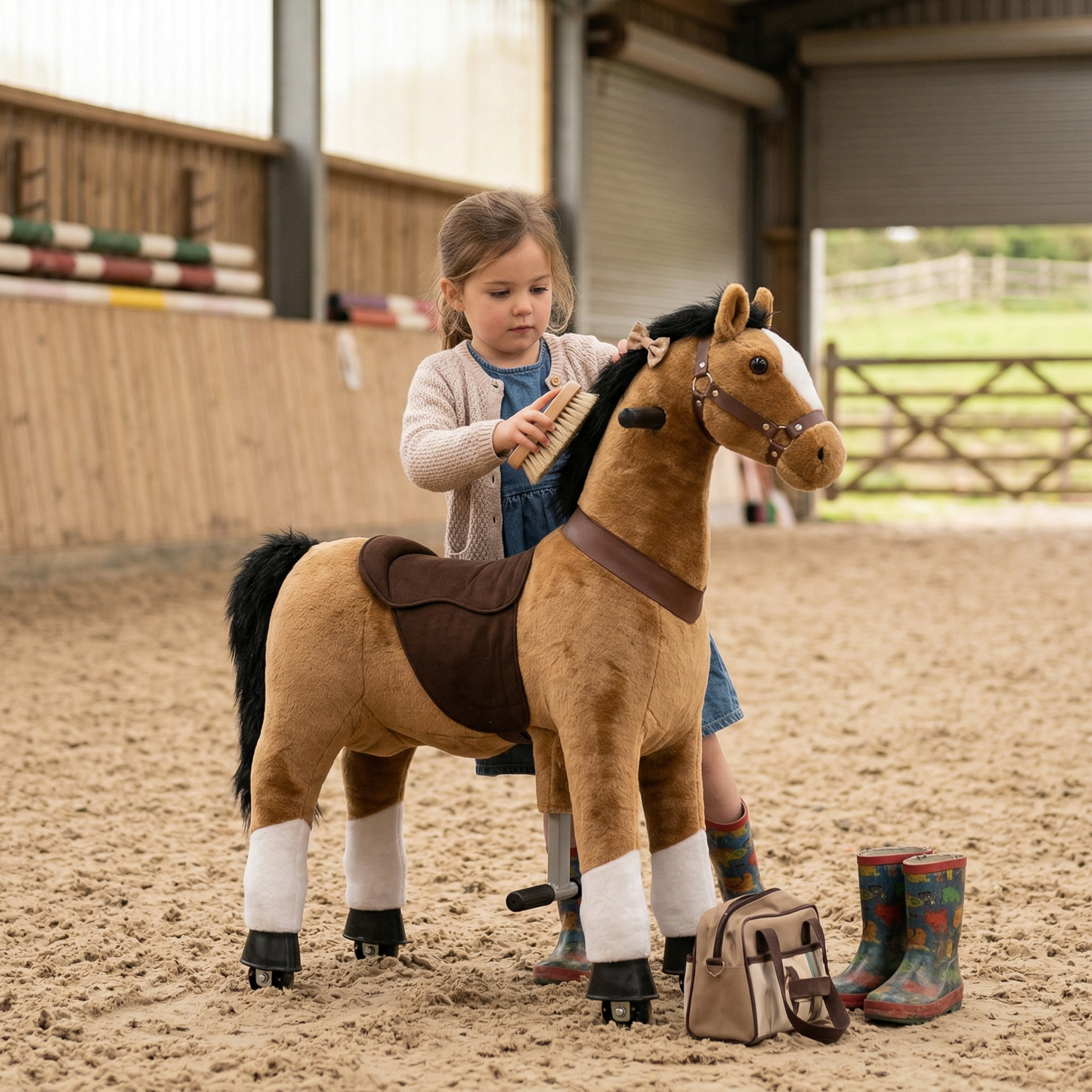 Vrooomy® Mechanische Pony L – Braun